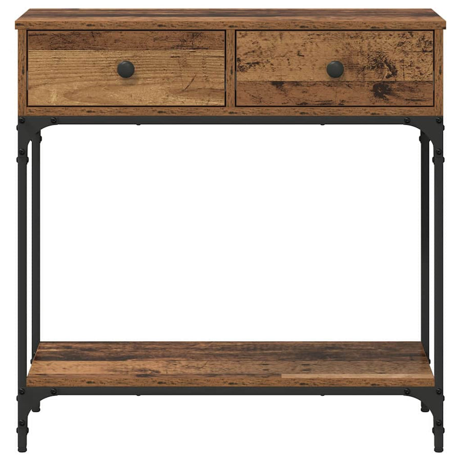 Wandtafel met lade Oud hout 75 x 34.5 x 75 cm Bewerkt hout