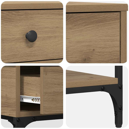 Wandtafel met lade artisanaal eikenkleurig 75 x 34.5 x 75 cm