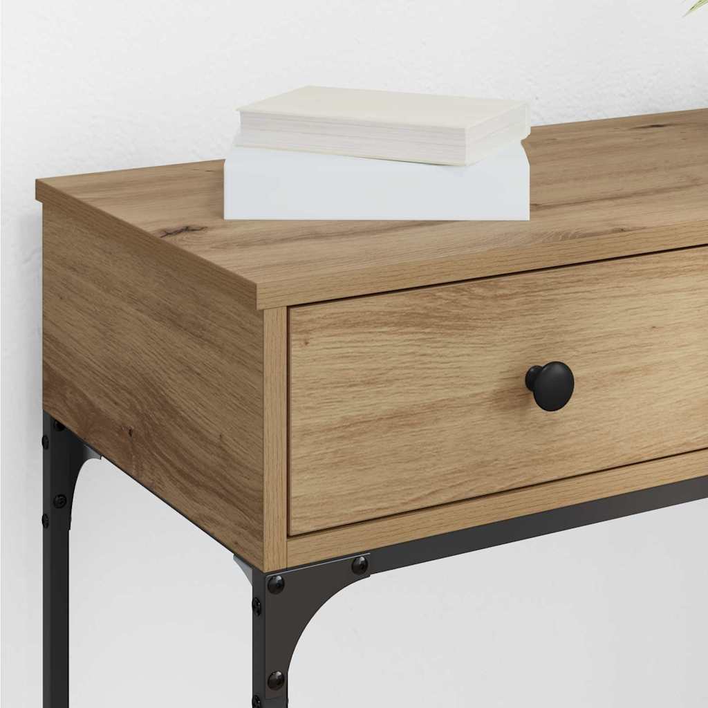 Wandtafel met lade artisanaal eikenkleurig 75 x 34.5 x 75 cm