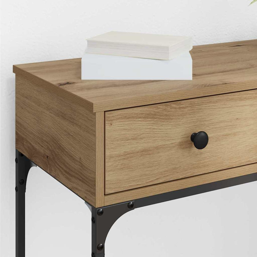 Wandtafel met lade artisanaal eikenkleurig 75 x 34.5 x 75 cm