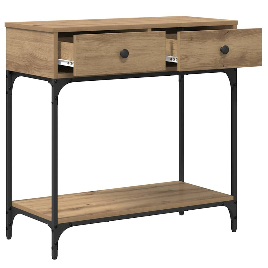 Wandtafel met lade artisanaal eikenkleurig 75 x 34.5 x 75 cm