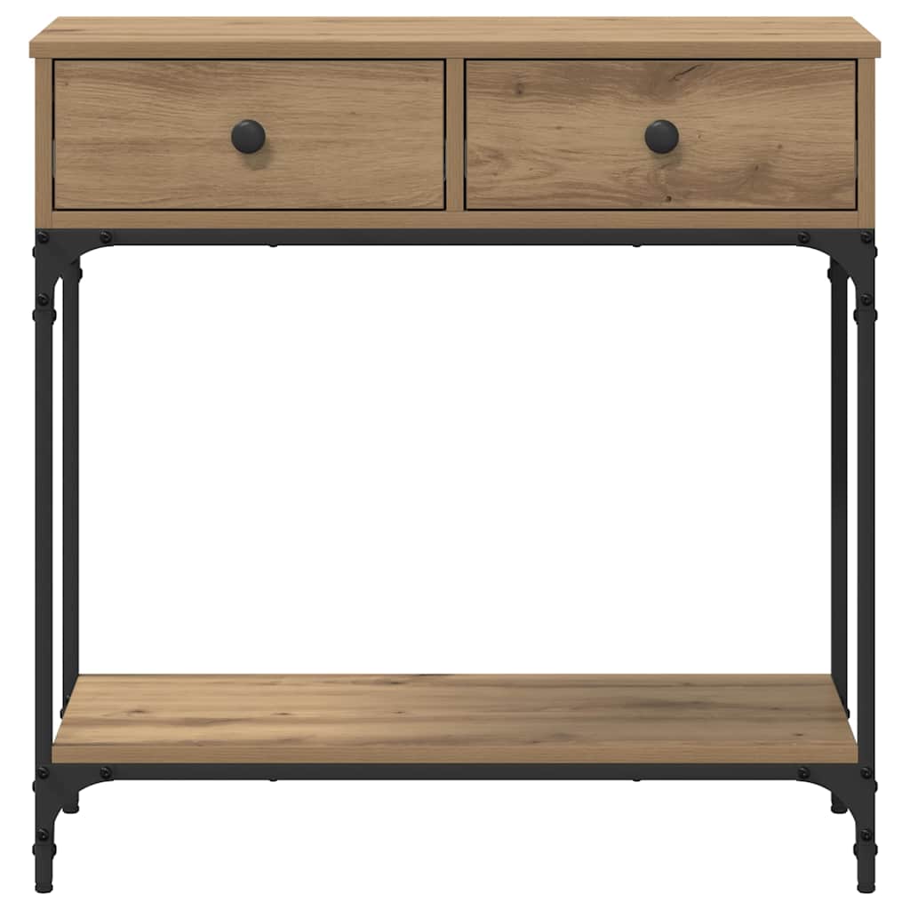 Wandtafel met lade artisanaal eikenkleurig 75 x 34.5 x 75 cm