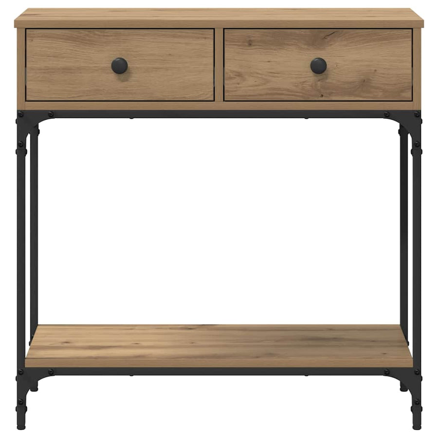 Wandtafel met lade artisanaal eikenkleurig 75 x 34.5 x 75 cm