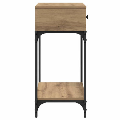 Wandtafel met lade artisanaal eikenkleurig 75 x 34.5 x 75 cm