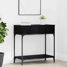 Wandtafel zwart eiken 75x34.5x75 cm