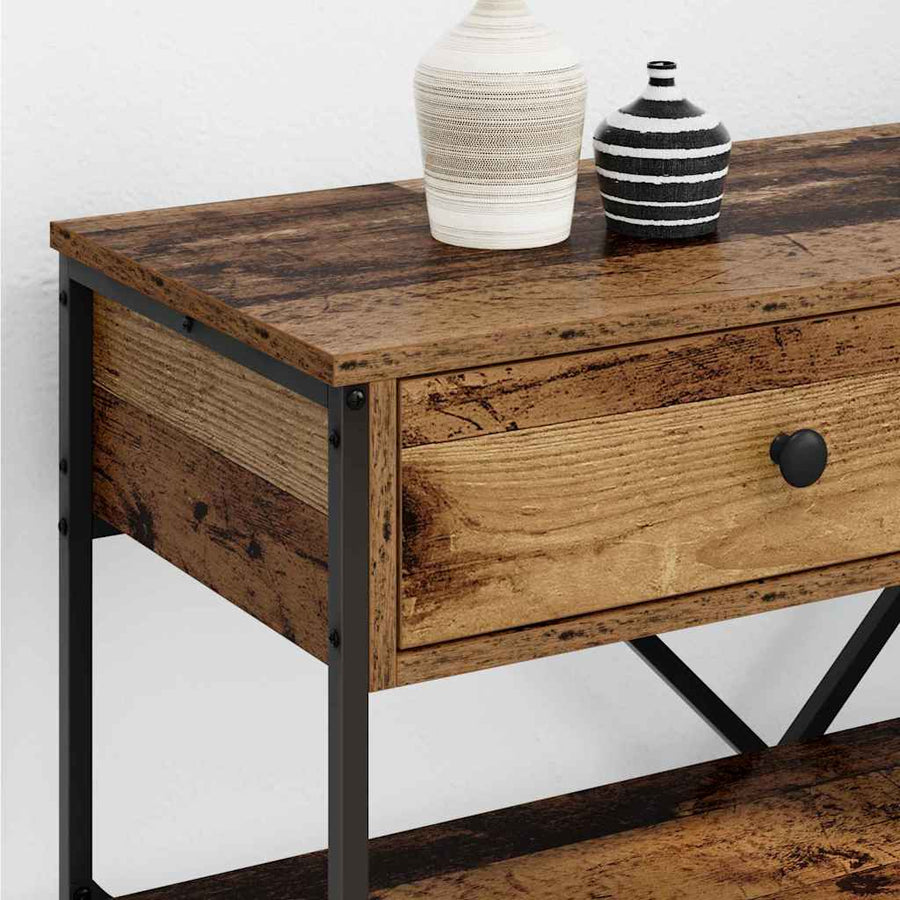 Wandtafel met lade met plank Bruin 100 x 34,5 x 75 cm Hout