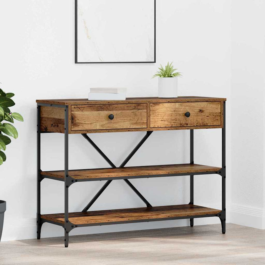 Wandtafel met lade met plank Bruin 100 x 34,5 x 75 cm Hout