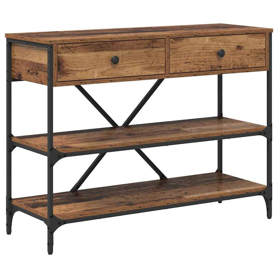 Wandtafel met lade met plank Bruin 100 x 34,5 x 75 cm Hout