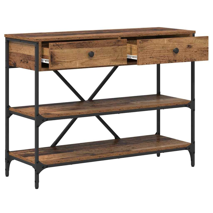 Wandtafel met lade met plank Bruin 100 x 34,5 x 75 cm Hout