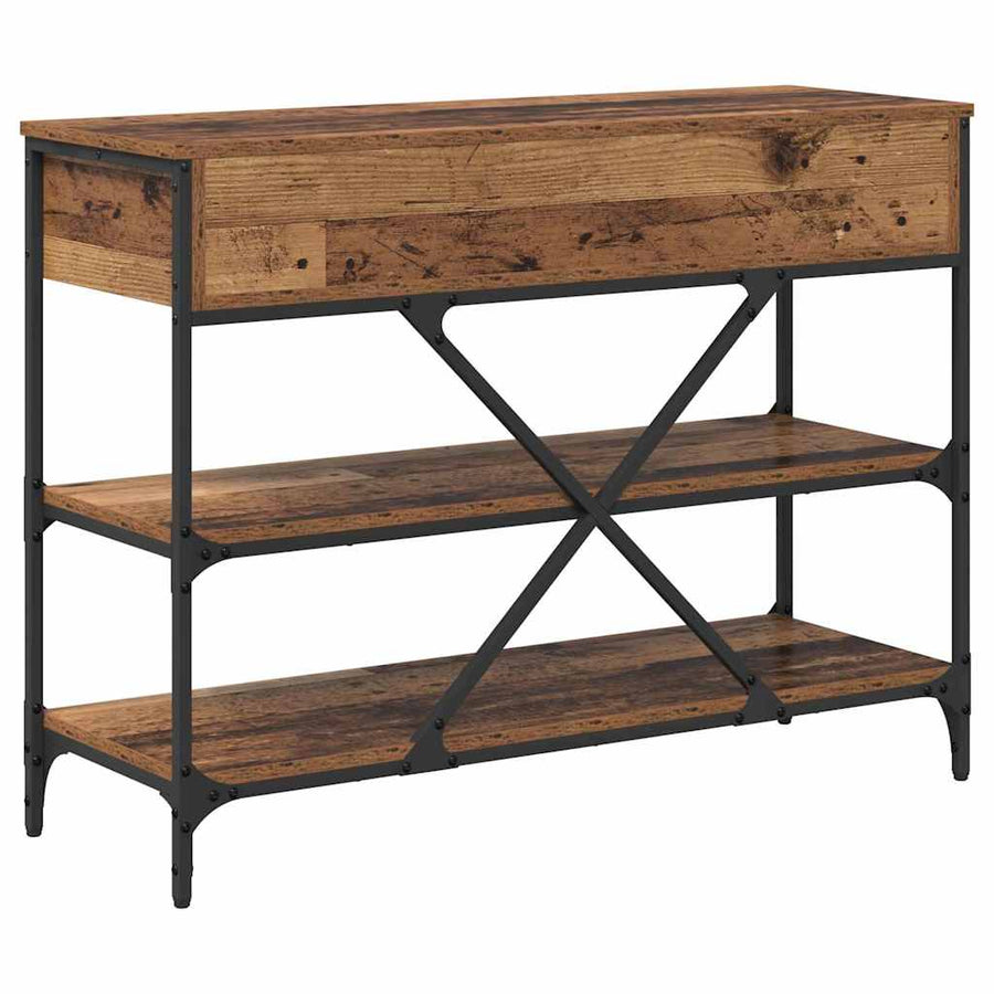 Wandtafel met lade met plank Bruin 100 x 34,5 x 75 cm Hout