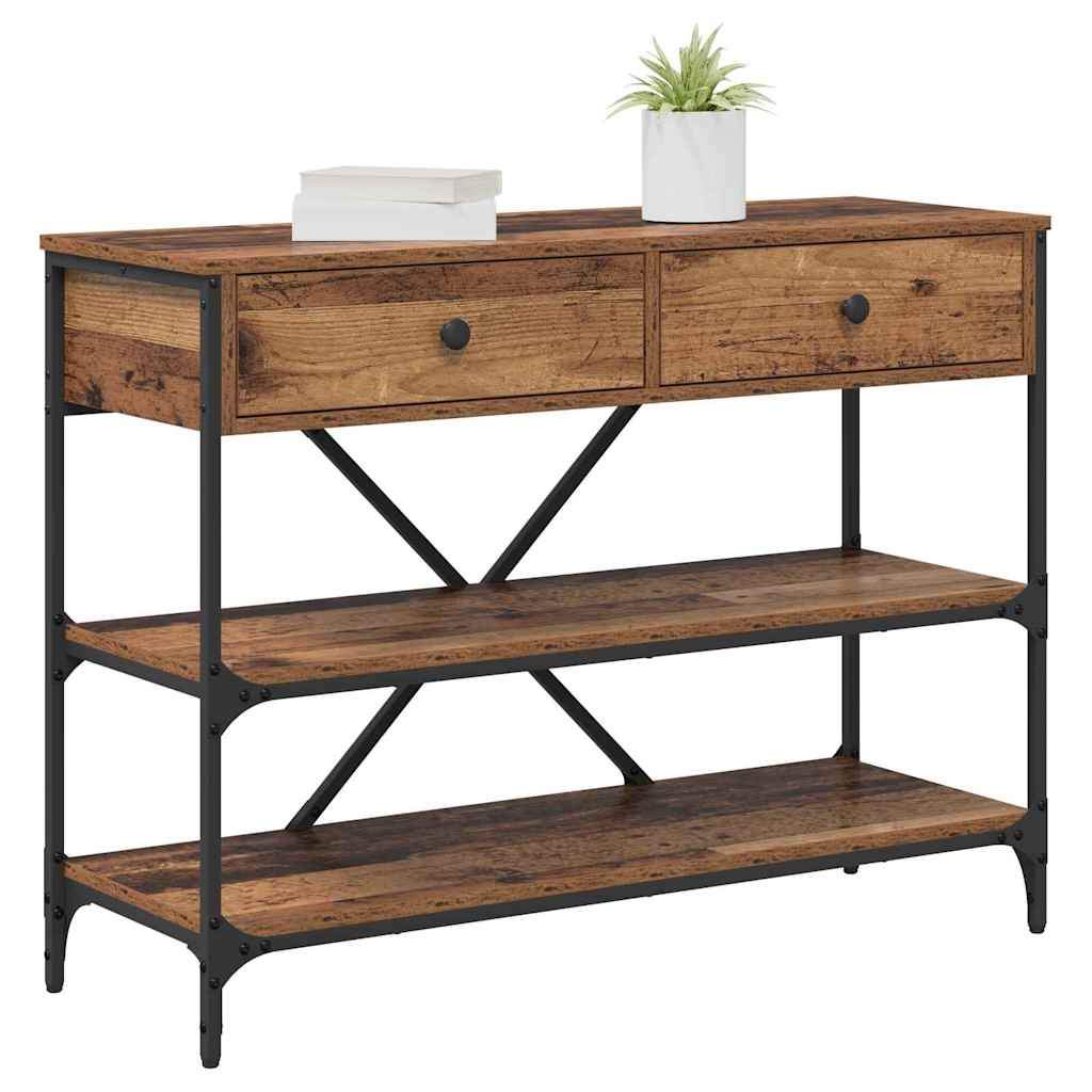 Wandtafel met lade met plank Bruin 100 x 34,5 x 75 cm Hout
