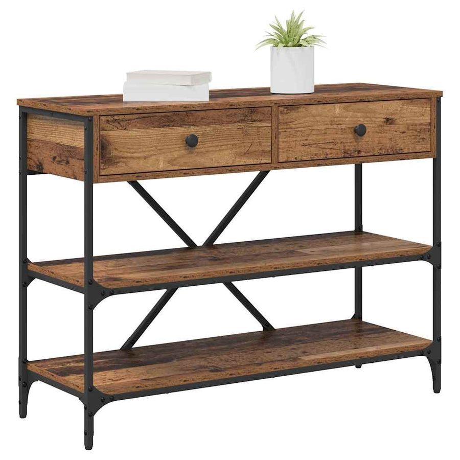 Wandtafel met lade met plank Bruin 100 x 34,5 x 75 cm Hout