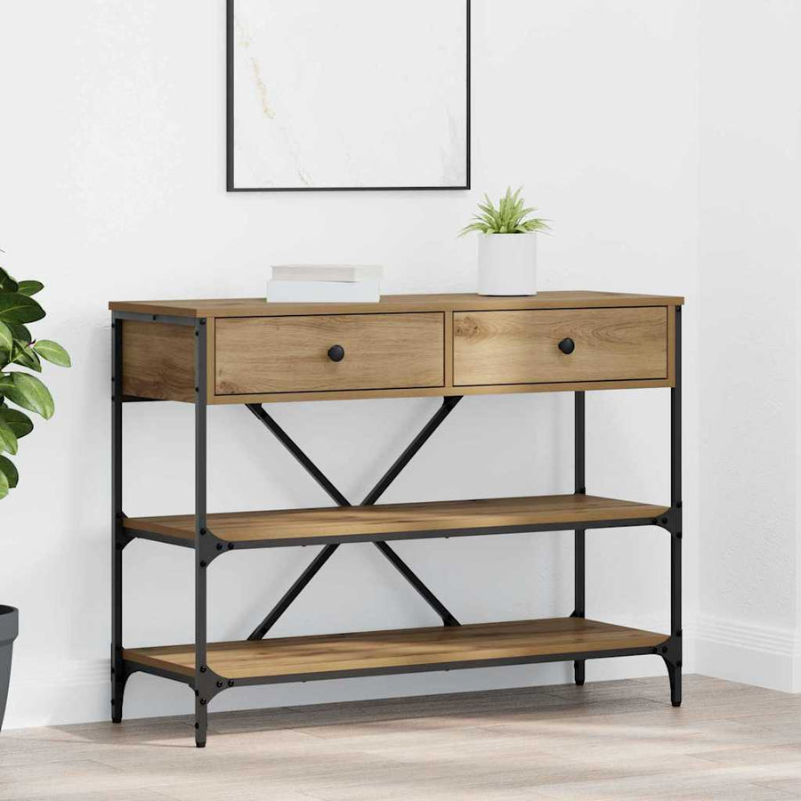 Wandtafel met lade met plank Bruin 100 x 34,5 x 75 cm Hout