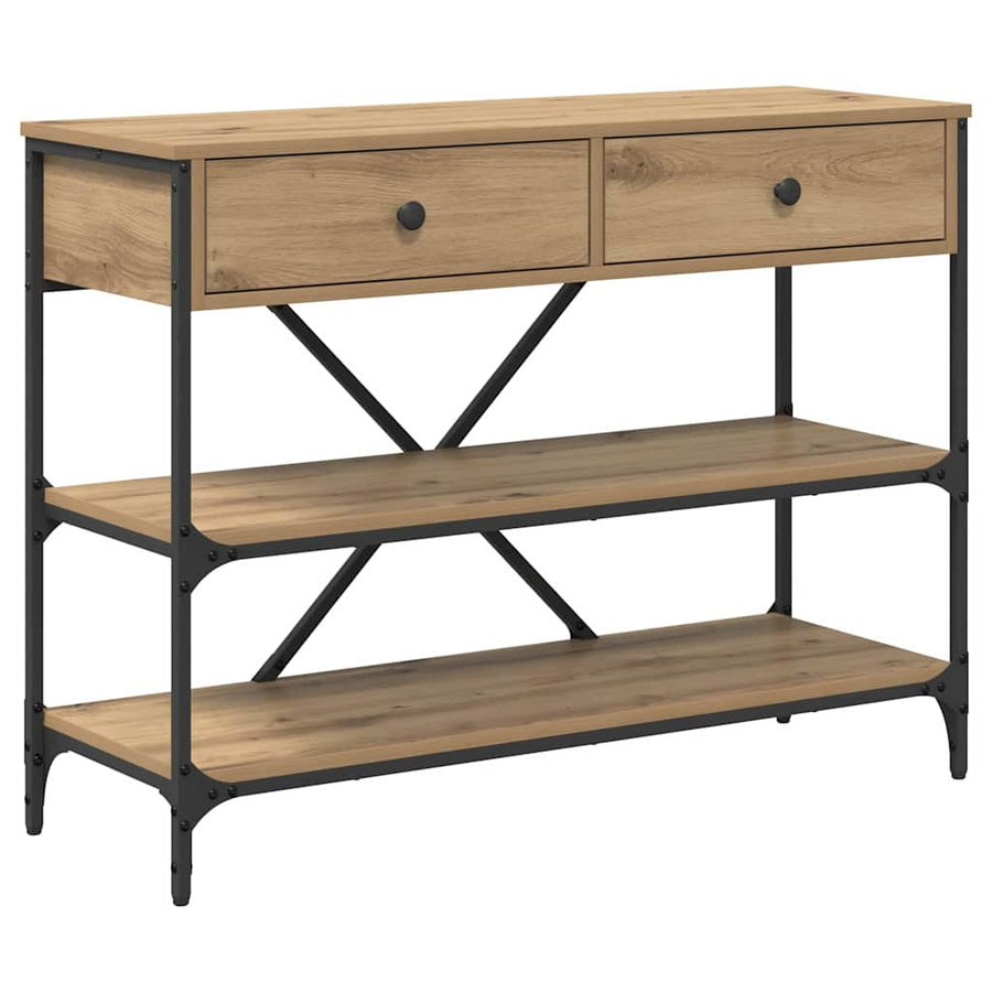 Wandtafel met lade met plank Bruin 100 x 34,5 x 75 cm Hout