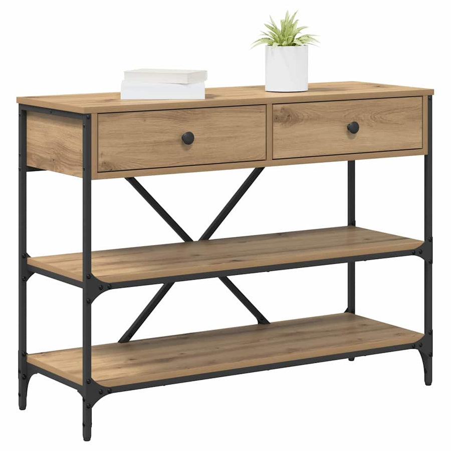 Wandtafel met lade met plank Bruin 100 x 34,5 x 75 cm Hout
