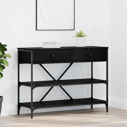 Wandtafel met lade Zwart Eiken 100 x 34,5 x 75 cm Hout