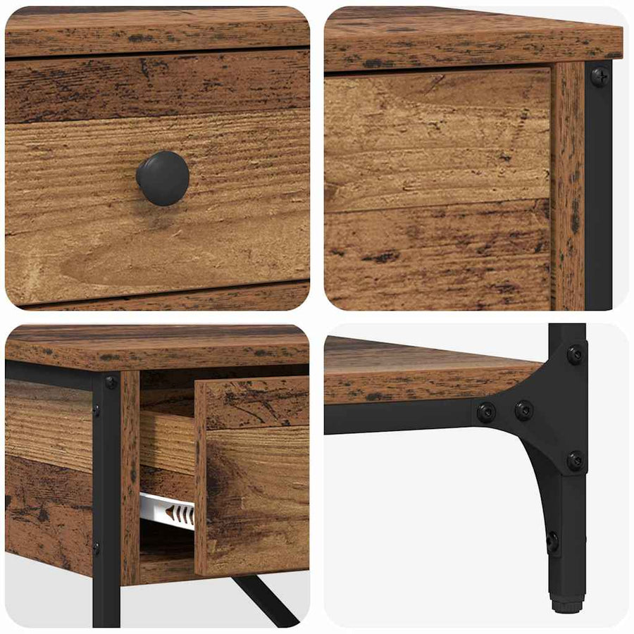 Wandtafel met lade met plank Bruin 100 x 34,5 x 75 cm Hout