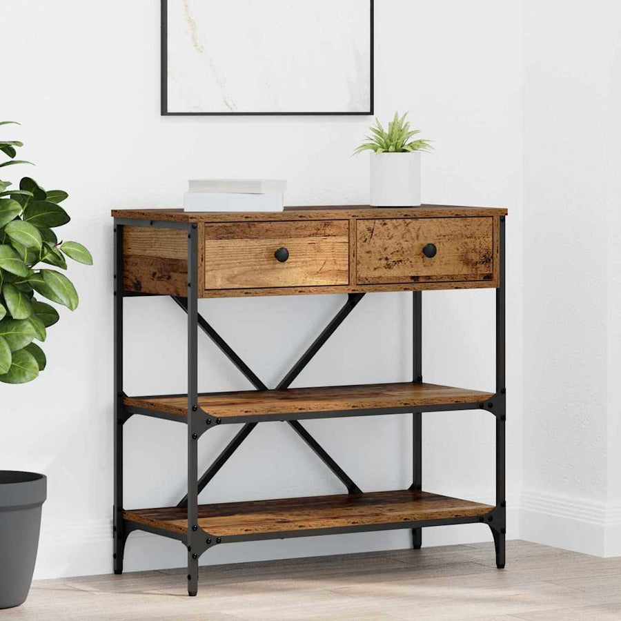 Wandtafel met lade met plank Bruin 100 x 34,5 x 75 cm Hout