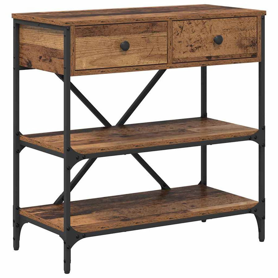 Wandtafel met lade met plank Bruin 100 x 34,5 x 75 cm Hout