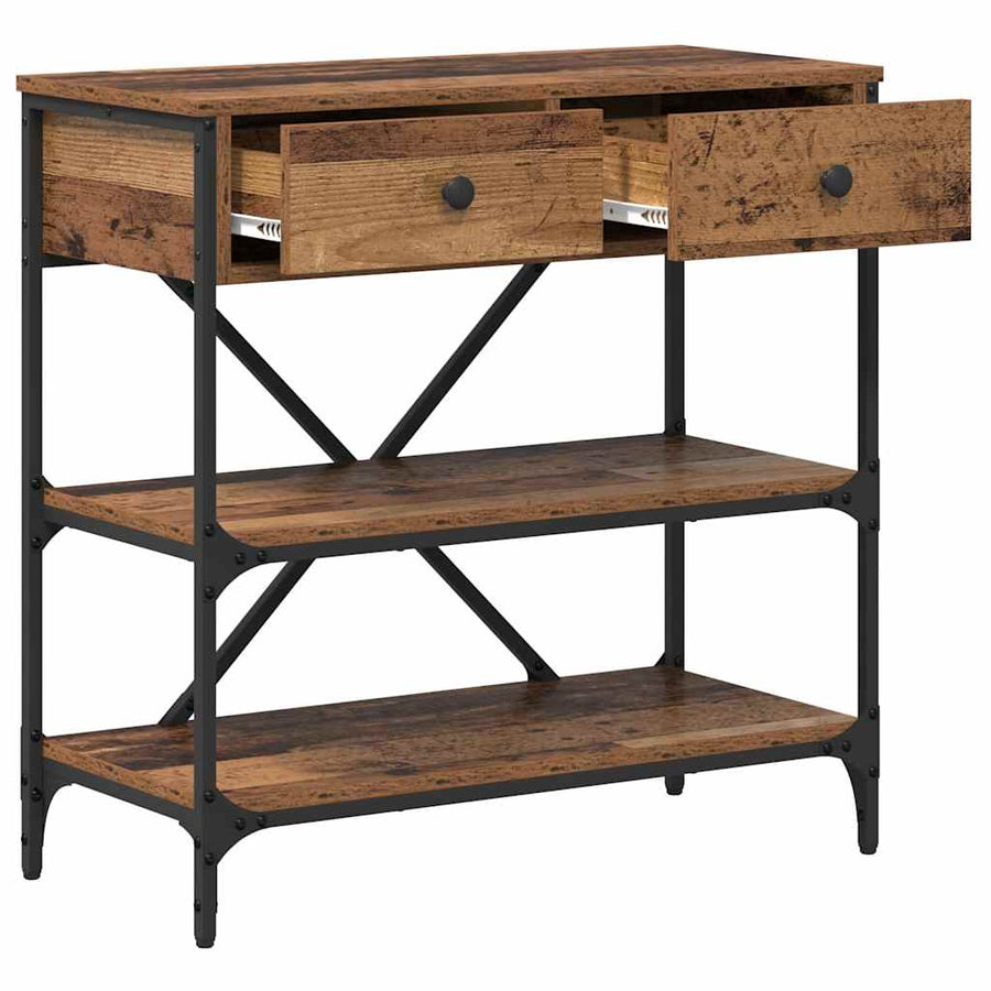 Wandtafel met lade met plank Bruin 100 x 34,5 x 75 cm Hout