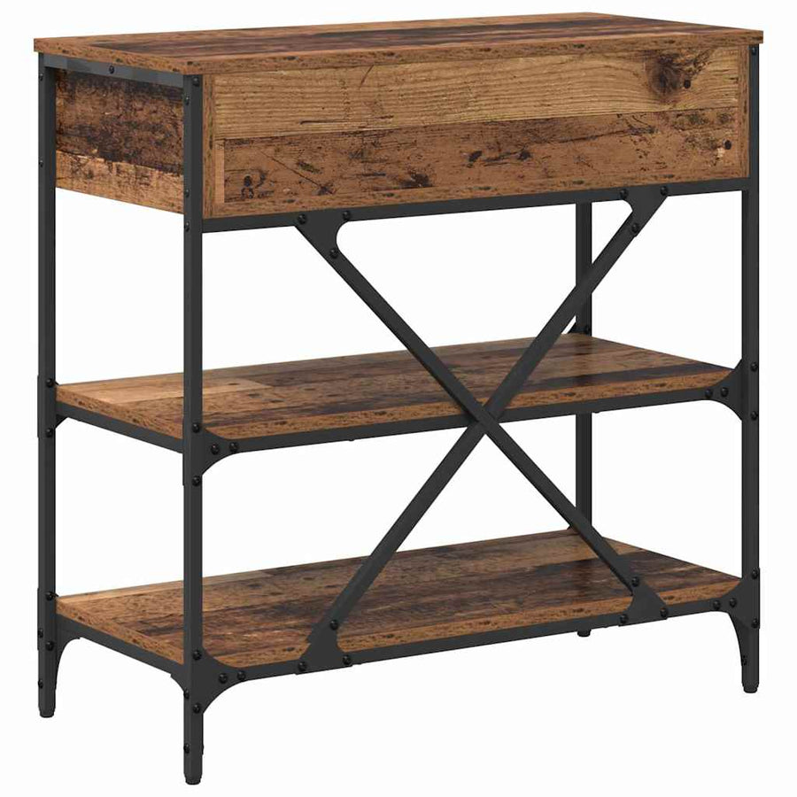 Wandtafel met lade met plank Bruin 100 x 34,5 x 75 cm Hout