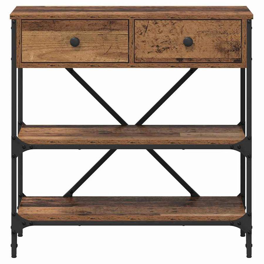 Wandtafel met lade met plank Bruin 100 x 34,5 x 75 cm Hout