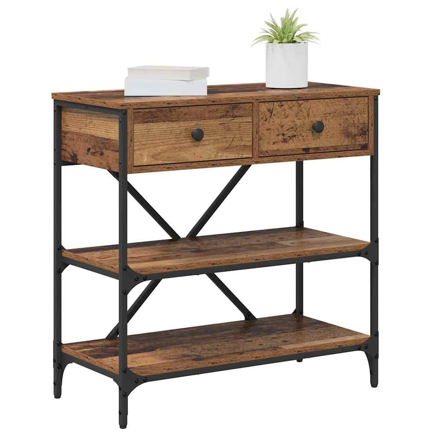 Wandtafel met lade met plank Bruin 100 x 34,5 x 75 cm Hout