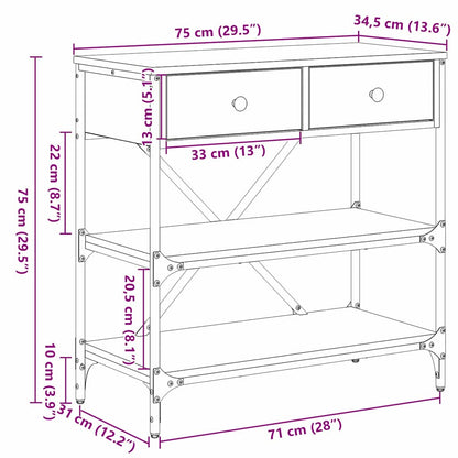 Wandtafel met lade met plank Bruin 100 x 34,5 x 75 cm Hout