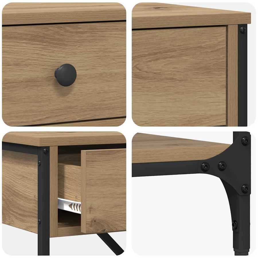 Wandtafel met lade met plank Bruin 100 x 34,5 x 75 cm Hout