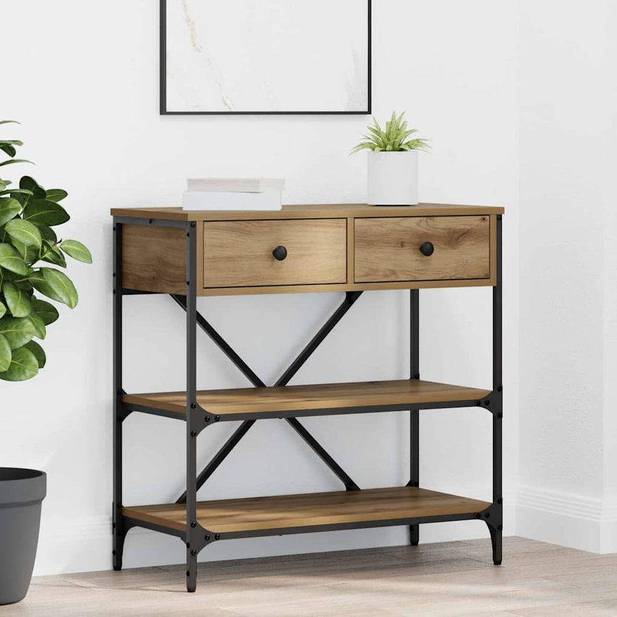 Wandtafel met lade met plank Bruin 100 x 34,5 x 75 cm Hout