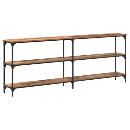 Wandtafel Oud Hout 200 x 29 x 75 cm Geperst Hout en Metaal