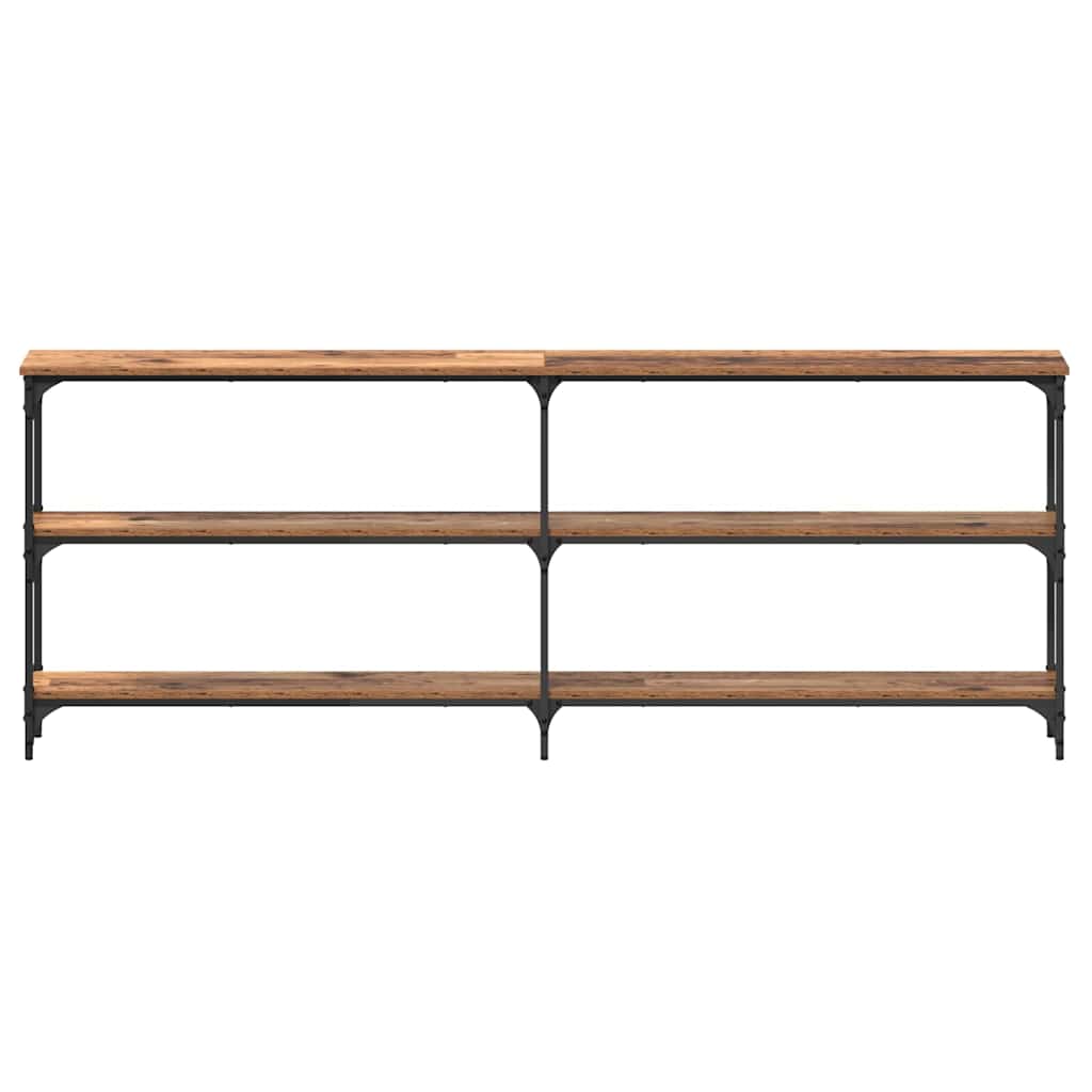 Wandtafel Oud Hout 200 x 29 x 75 cm Geperst Hout en Metaal