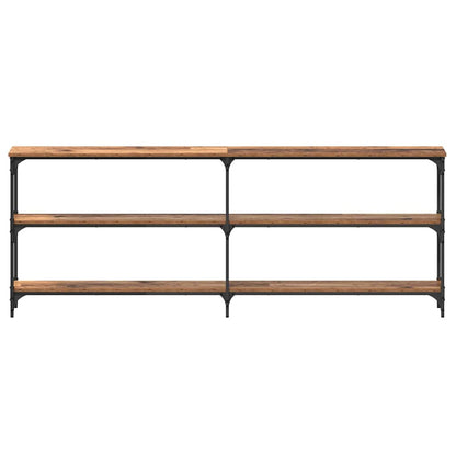 Wandtafel Oud Hout 200 x 29 x 75 cm Geperst Hout en Metaal