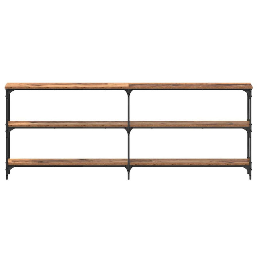 Wandtafel Oud Hout 200 x 29 x 75 cm Geperst Hout en Metaal