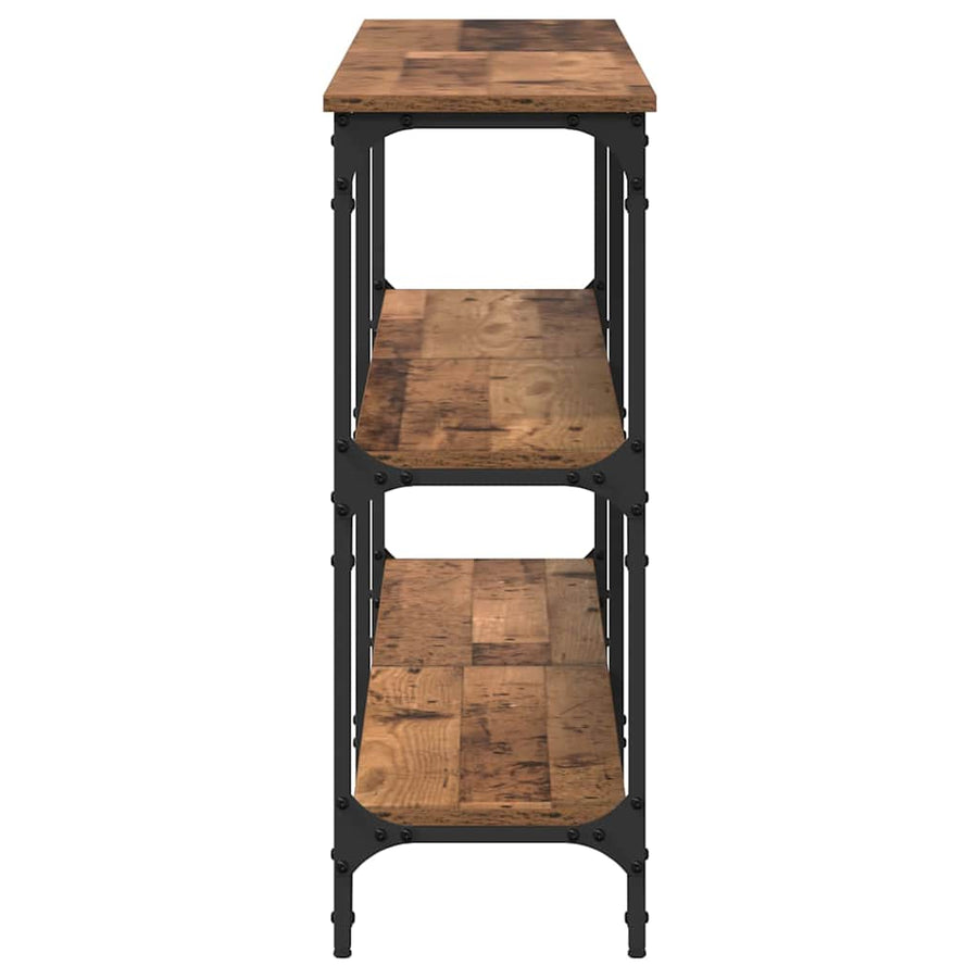 Wandtafel Oud Hout 200 x 29 x 75 cm Geperst Hout en Metaal