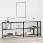 Wandtafel 200x29x75 cm eikenkleurig bewerkt hout metaal