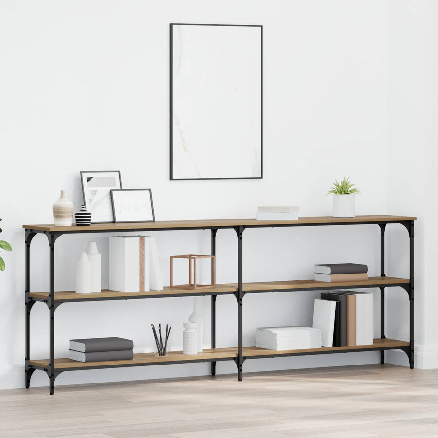 Wandtafel artisanaal eikenkleurig 200 x 29 x 75 cm