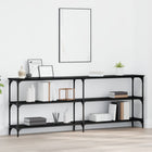 Wandtafel 200x29x75 cm zwart eiken metaal