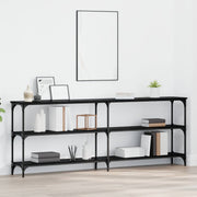 Wandtafel 200x29x75 cm zwart eiken metaal