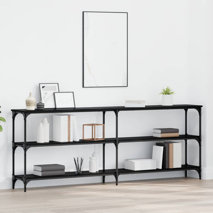 Wandtafel Zwart eiken 200 x 29 x 75 cm Geperst Hout en Metaal