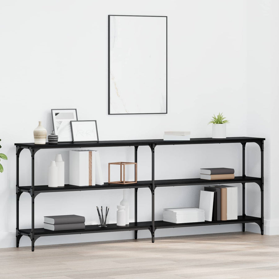 Wandtafel Zwart eiken 200 x 29 x 75 cm Geperst Hout en Metaal
