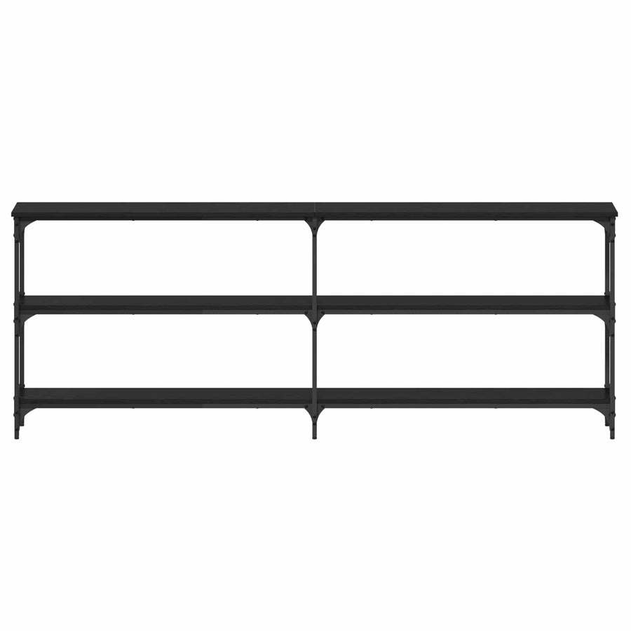 Wandtafel Zwart eiken 200 x 29 x 75 cm Geperst Hout en Metaal