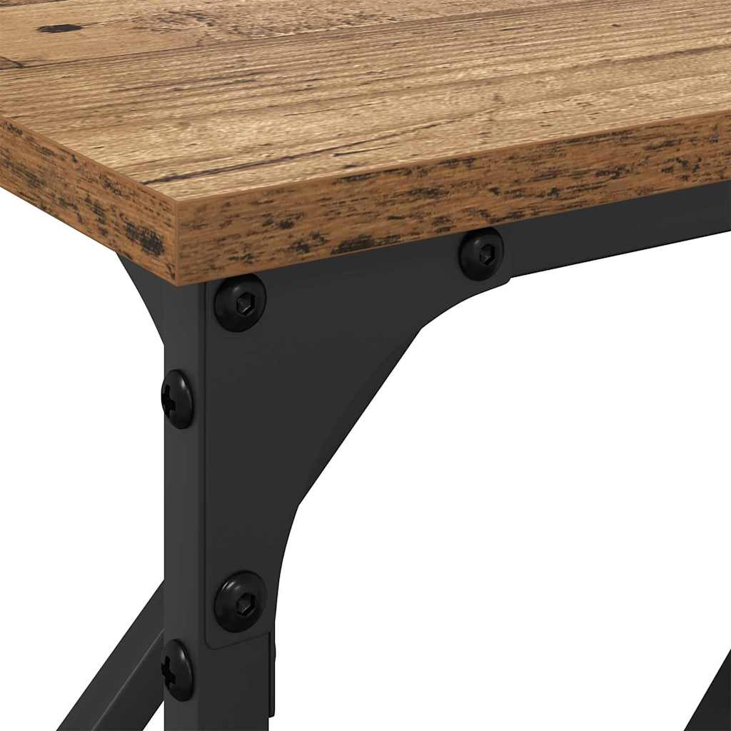 Wandtafel Oud Hout 180 x 23 x 75 cm Gelaagd hout en metaal