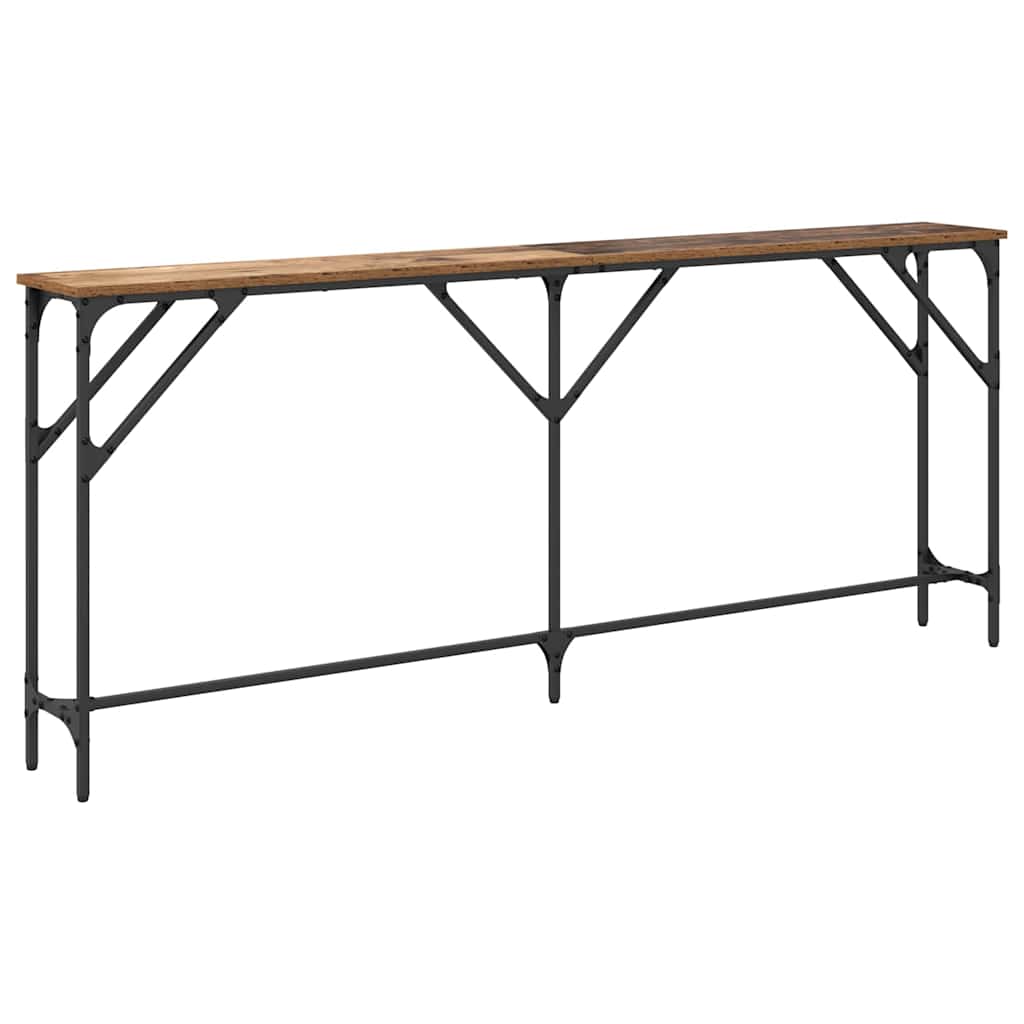 Wandtafel Oud Hout 180 x 23 x 75 cm Gelaagd hout en metaal