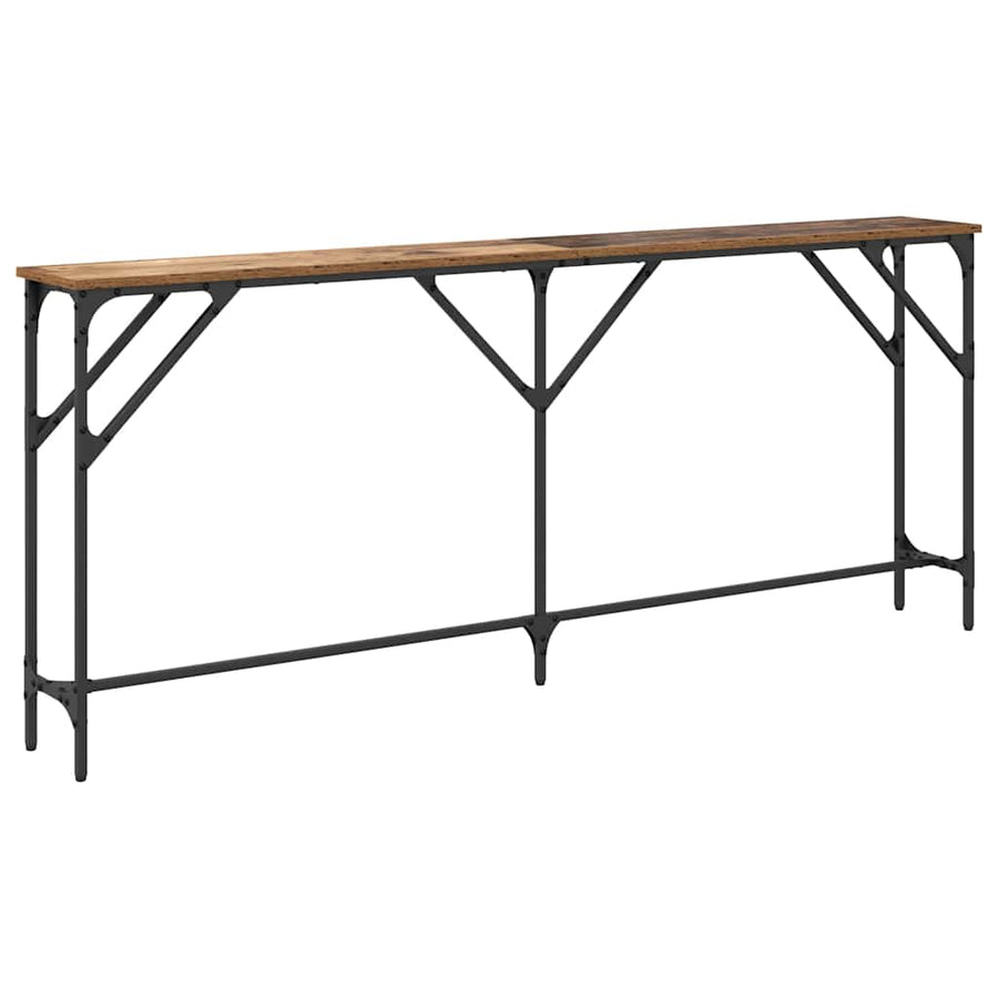Wandtafel Oud Hout 180 x 23 x 75 cm Gelaagd hout en metaal