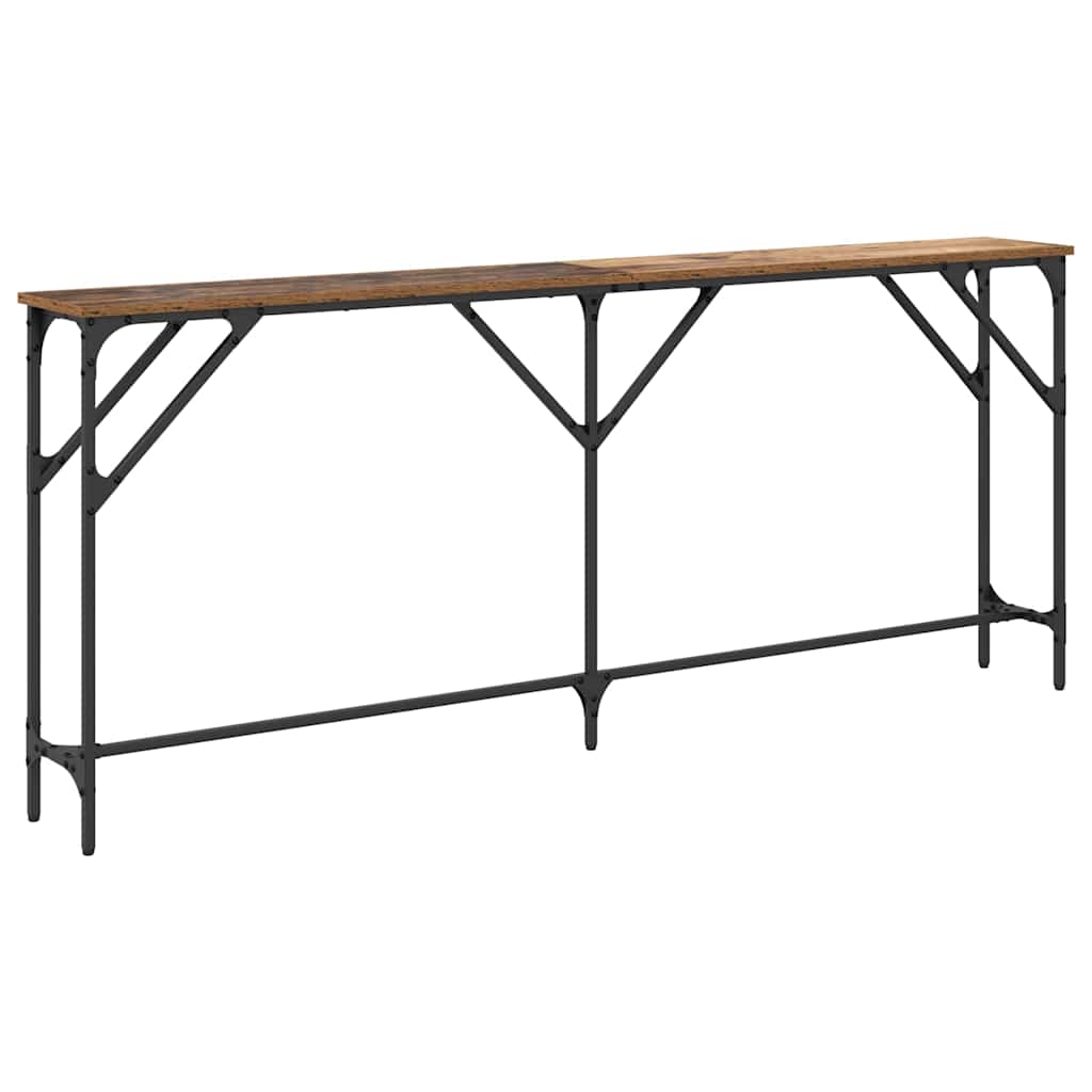 Wandtafel Oud Hout 180 x 23 x 75 cm Gelaagd hout en metaal