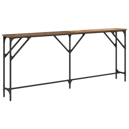 Wandtafel Oud Hout 180 x 23 x 75 cm Gelaagd hout en metaal