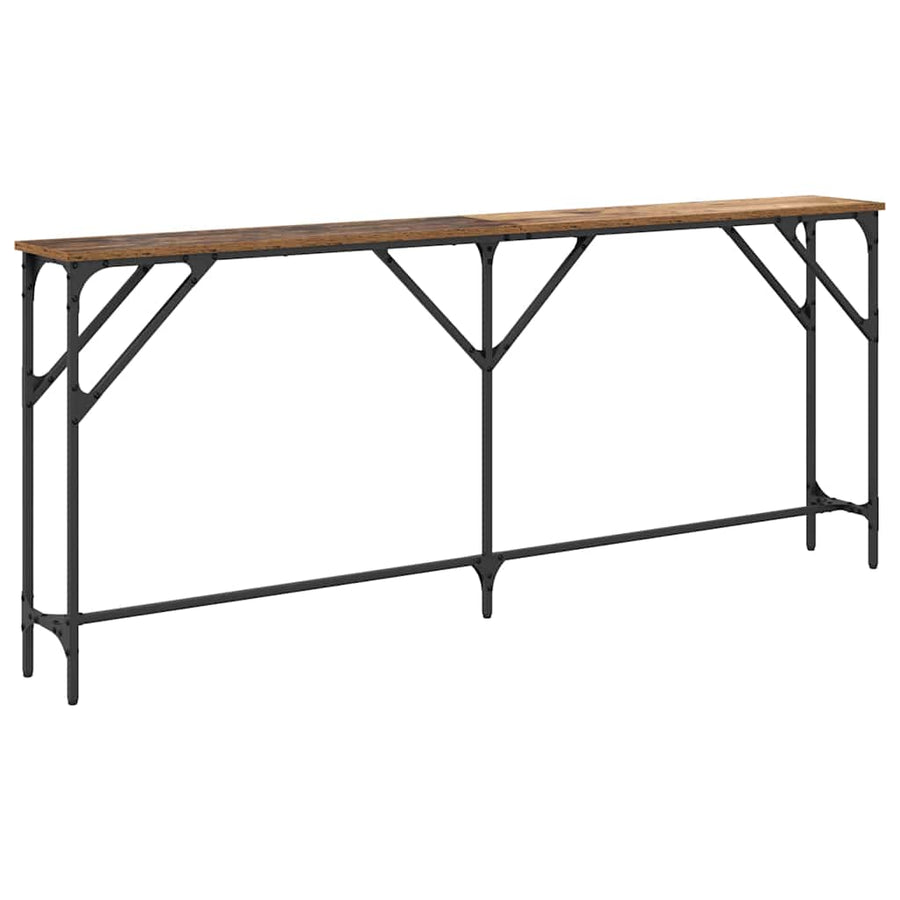 Wandtafel Oud Hout 180 x 23 x 75 cm Gelaagd hout en metaal