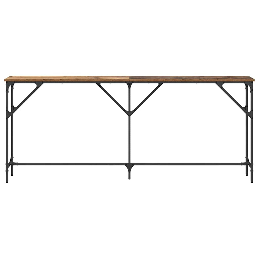 Wandtafel Oud Hout 180 x 23 x 75 cm Gelaagd hout en metaal
