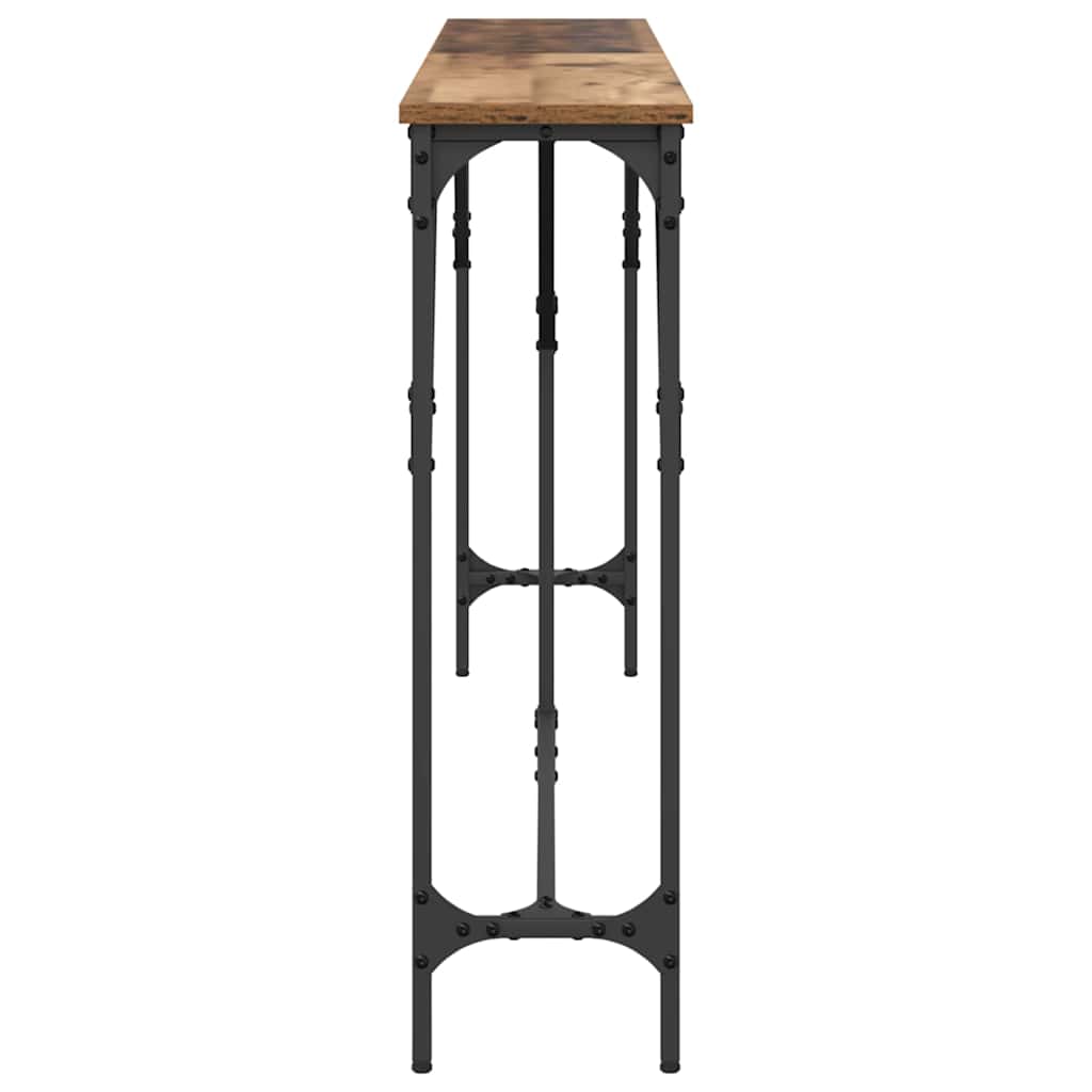 Wandtafel Oud Hout 180 x 23 x 75 cm Gelaagd hout en metaal